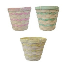 Cache-pot osier multicolore - grossiste fleuriste et jardinerie