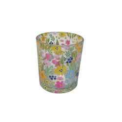 Photophore fleuries D. 9cm - Grossiste bougies et bougeoirs