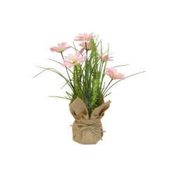 Fleurs en tissu avec sac - Grossiste fleurs artificielles