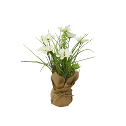 Fleurs en tissu avec sac - Grossiste fleurs artificielles