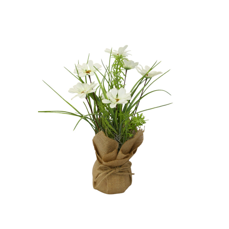 Fleurs en tissu avec sac - Grossiste fleurs artificielles