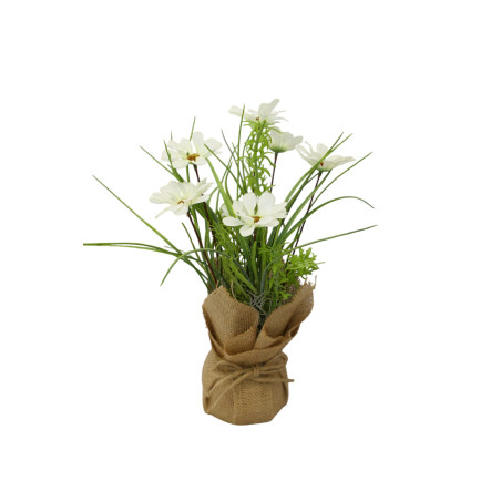Fleurs en tissu avec sac - Grossiste fleurs artificielles