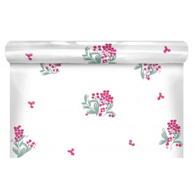 Rouleau de polypro imprimé 35µ fuschia - Grossiste en emballage