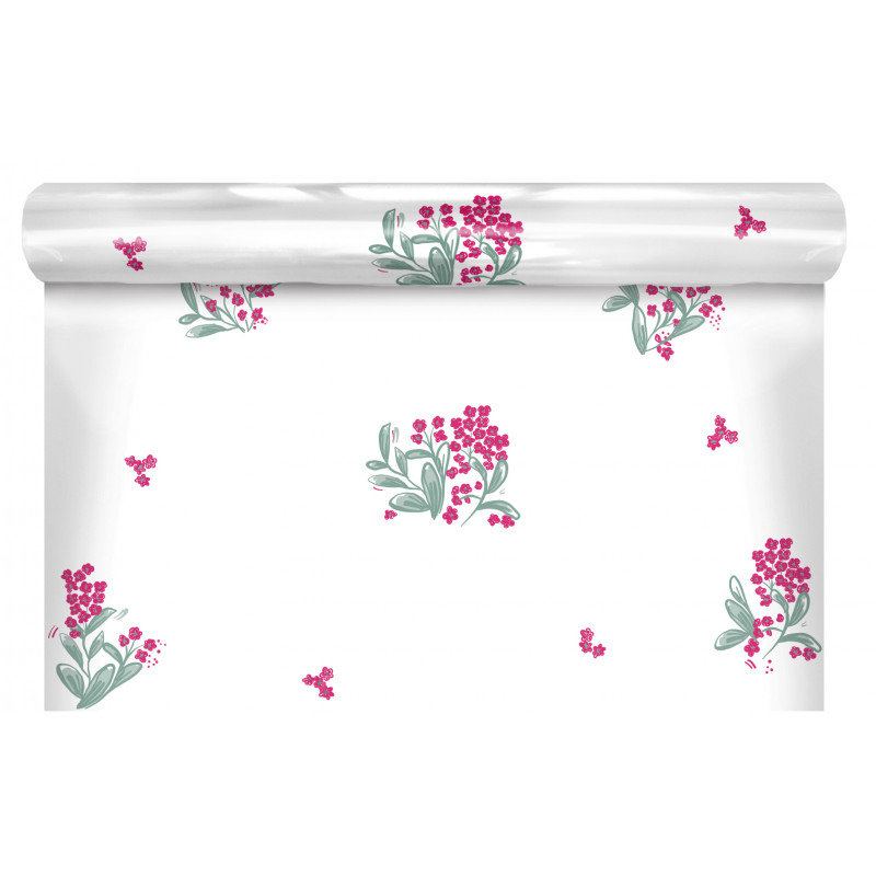 Rouleau de polypro imprimé 35µ fuschia - Grossiste en emballage
