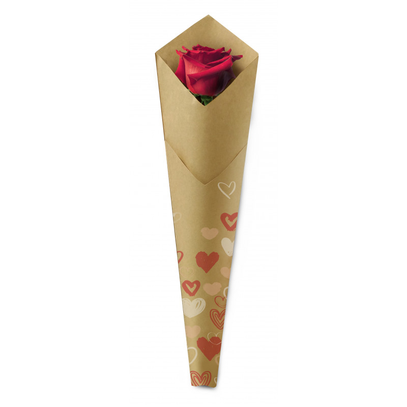 Etui à rose en kraft imprimé - Grossiste fleuriste