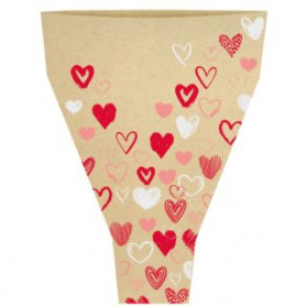 Cone à rose en kraft imprimé - grossiste fleuriste