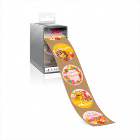 Rouleau de 500 étiquettes adhésives "Pâques" - Ovany - grossiste emballage