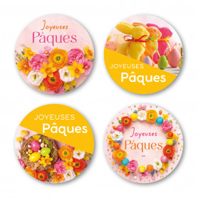 Rouleau de 500 étiquettes adhésives "Pâques" - Ovany - grossiste emballage
