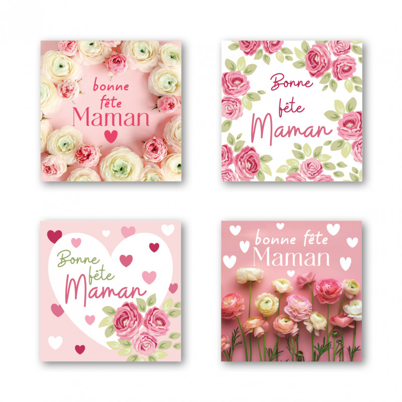 Rouleau de 500 étiquettes adhésives "Bonne fête maman" - Bloomy's - grossiste emballage