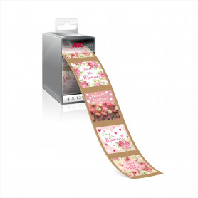 Rouleau de 500 étiquettes adhésives "Bonne fête maman" - Bloomy's - grossiste emballage