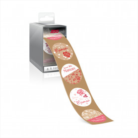 Rouleau de 500 étiquettes adhésives "Bonne fête maman" - Tendria