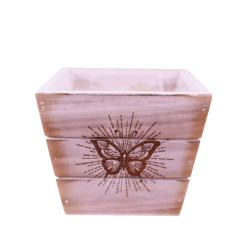 Cache-pot en bois papillon 2 tailles - Tressia - Fournisseur contenants bois