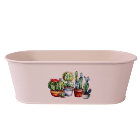 Jardinière en zinc décoré - Cactus - grossiste fleuriste et jardinerie