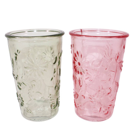 Photophore en verre coloré - Gobelet - Grossiste été déco