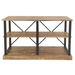 Etagère basse en bois métal 120x47 H. 85cm - Fournisseur de mobilier pour professionnels