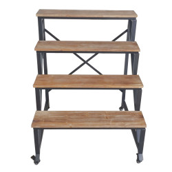 Etagère cascade en bois métal 80x80 H. 90cm - Fournisseur de mobilier pour professionnels