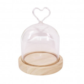 Cloche cœur sur socle bois - Lovista - Fournisseur saint valentin