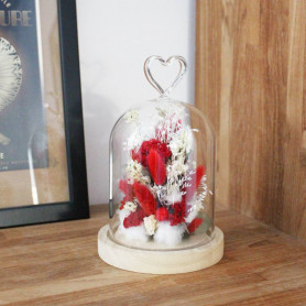 Cloche cœur sur socle bois - Lovista - Fournisseur saint valentin