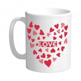 Mug coeur rouge - Love coffee - Grossiste décoration cadeaux