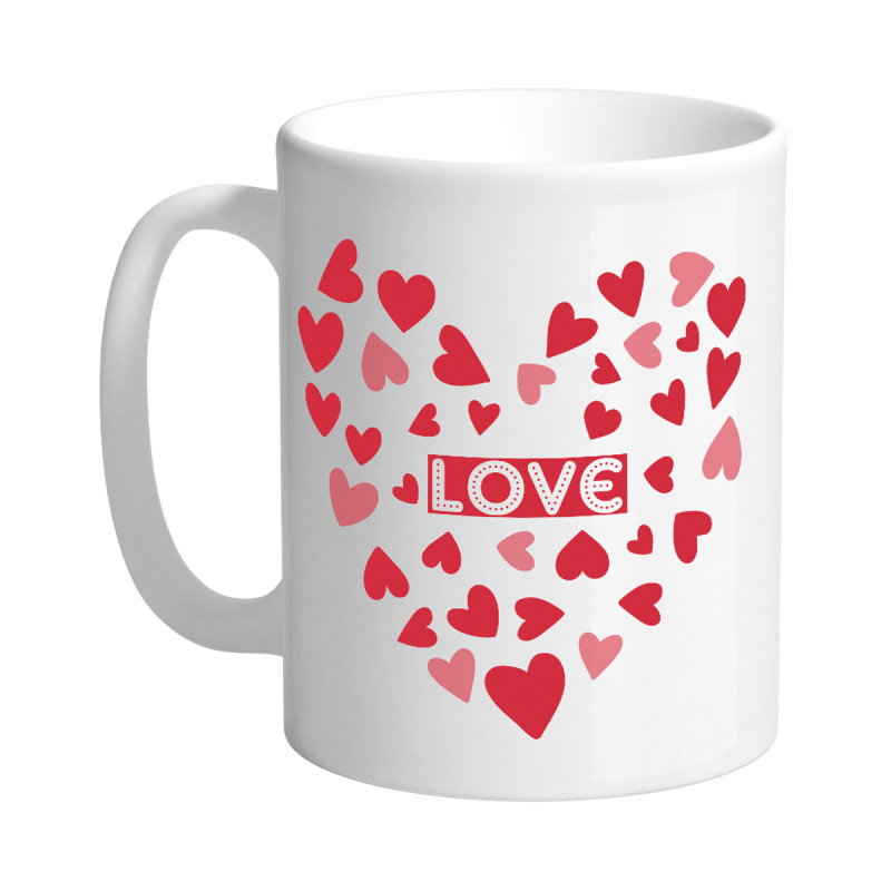 Mug coeur rouge - Love coffee - Grossiste décoration cadeaux