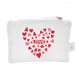 Pochette en tissu cœur - Love - grossiste cadeaux saint val