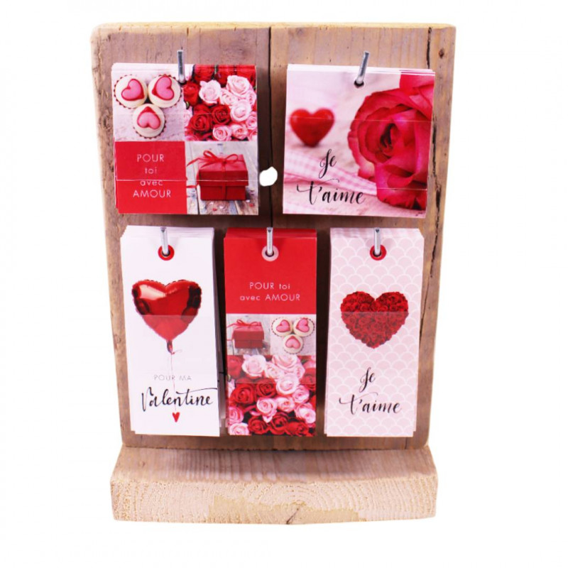 Coffret présentoir + cartes Saint Valentin - Grossiste carterie