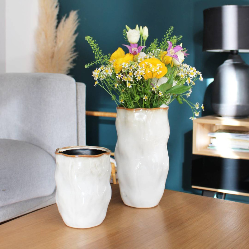Vase crème 2 tailles - Syléa - Grossiste fleuriste