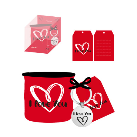 Mug porte clé - I Love you - Fournisseur déco saint valentin