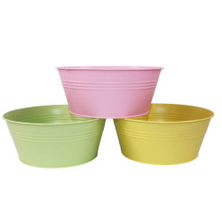 Coupe en zinc coloré D. 21cm - Solarium - Grossiste contenants métal