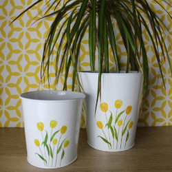 Cache-pot en zinc tulipe 3 tailles - Mirea