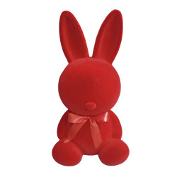 Lapin assis floqué 2 tailles - Vernéa