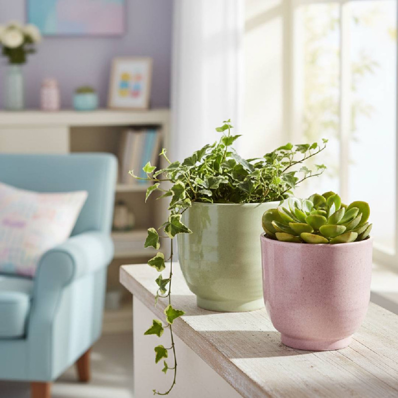 Cache-pot en céramique rose plusieurs tailles - Ares