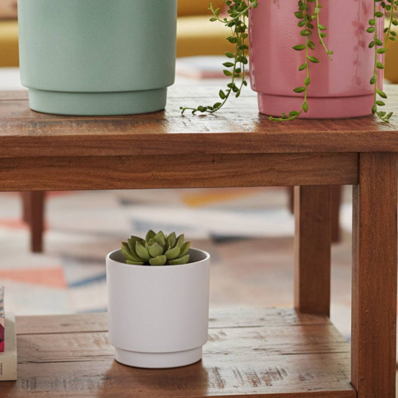 Cache-pot cylindre blanc 3 tailles - Step