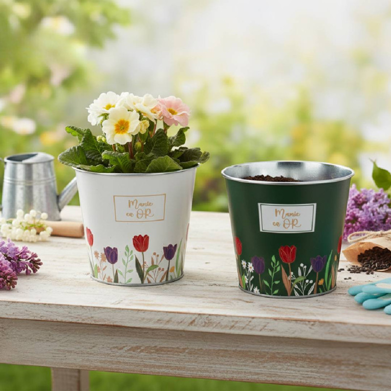 Cache-pot "mamie en or" 2 tailles - Roséline