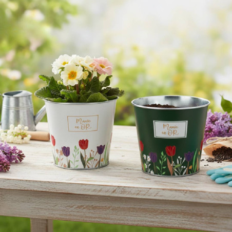 Cache-pot "mamie en or" 2 tailles - Roséline