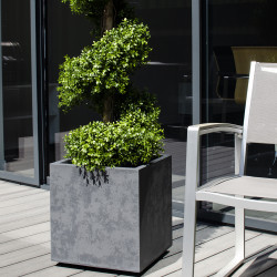 Pot carré gris anthracite 3 tailles - Basalt up
