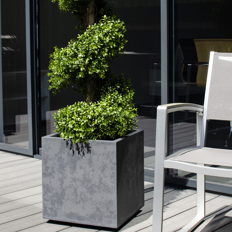 Pot carré gris anthracite 3 tailles - Basalt up