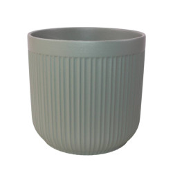 Cache-pot ligne verticale vert 3 tailles - Stria