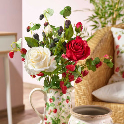Rose spray 2 fleurs artificielle 2 couleurs - Vernisca