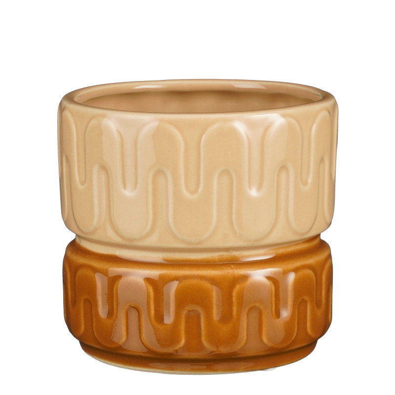 Cache-pot bicouleur crème plusieurs tailles - Nancy - Grossiste fleuriste et jardinerie