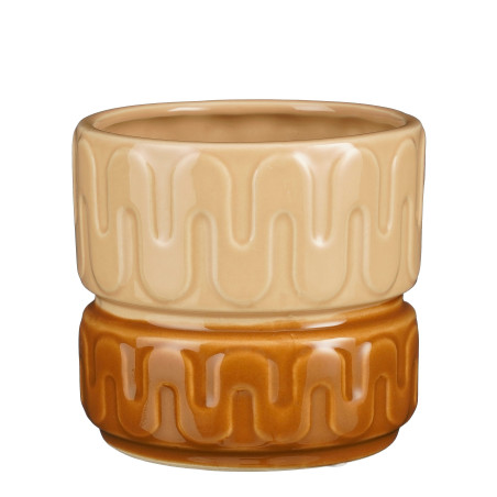 Cache-pot bicouleur crème plusieurs tailles - Nancy - Grossiste fleuriste et jardinerie