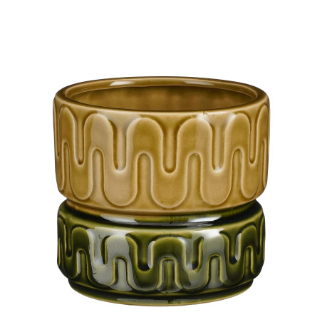 Cache-pot bicouleur vert plusieurs tailles - Nancy - Grossiste fleuriste et jardinerie