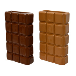 Vase Chocolat H. 16cm - Tablette - Grossiste fleuristes et jardineries