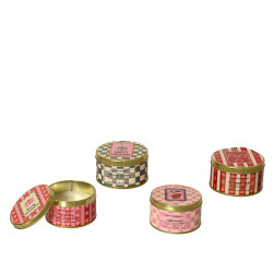Bougie parfumée ronde emballage métal - Douceur - Fournisseur de bougies et cadeaux complémentaires