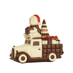 Ours en voiture avec ses cadeaux - Tut-tut - Déco de Noël grossiste