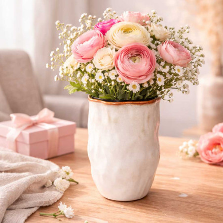 Vase crème 2 tailles - Syléa - Grossiste fleuriste