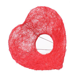 Paquet de 10 supports bouquet cœur Sisal