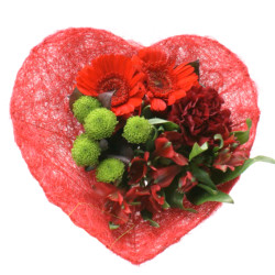 Paquet de 10 supports bouquet cœur Sisal