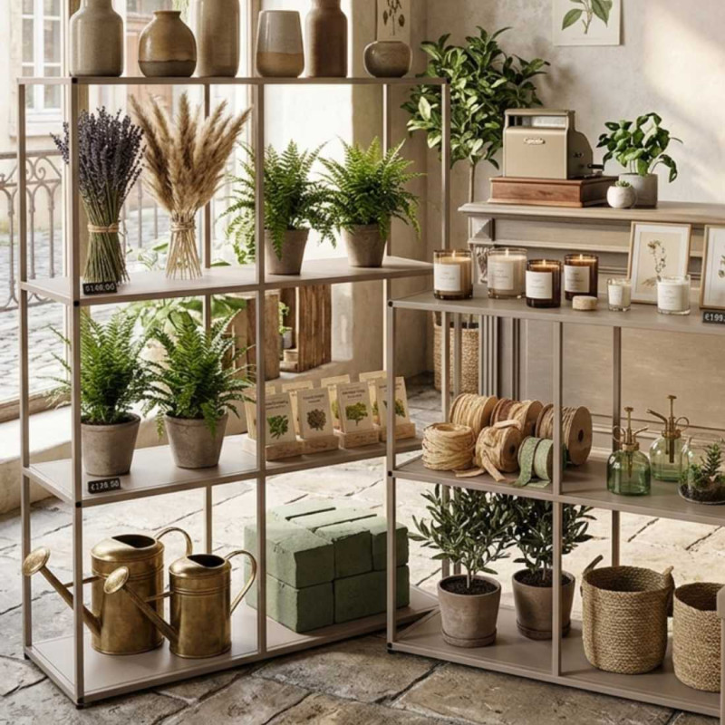 Etagère haute en métal taupe - Order