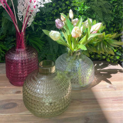 Vase soliflore rond 3 couleurs - Sari